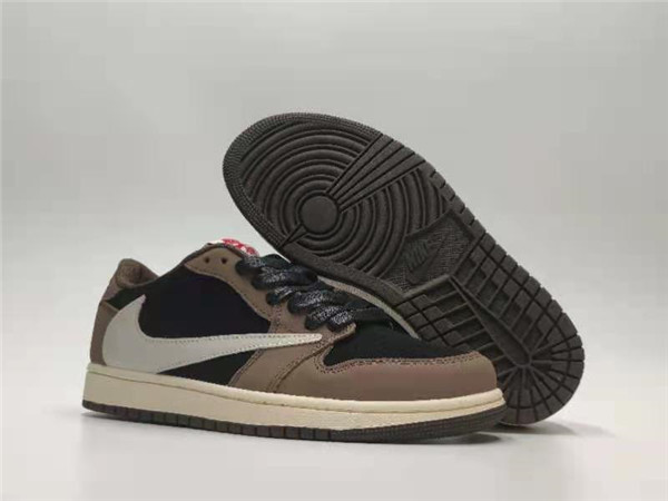 Men's Running Weapon Air Jordan 1 Black/Brown Shoes 0221